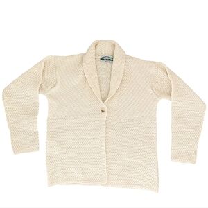 Aran Crafts Women's Cream Shawl Collar Cardigan